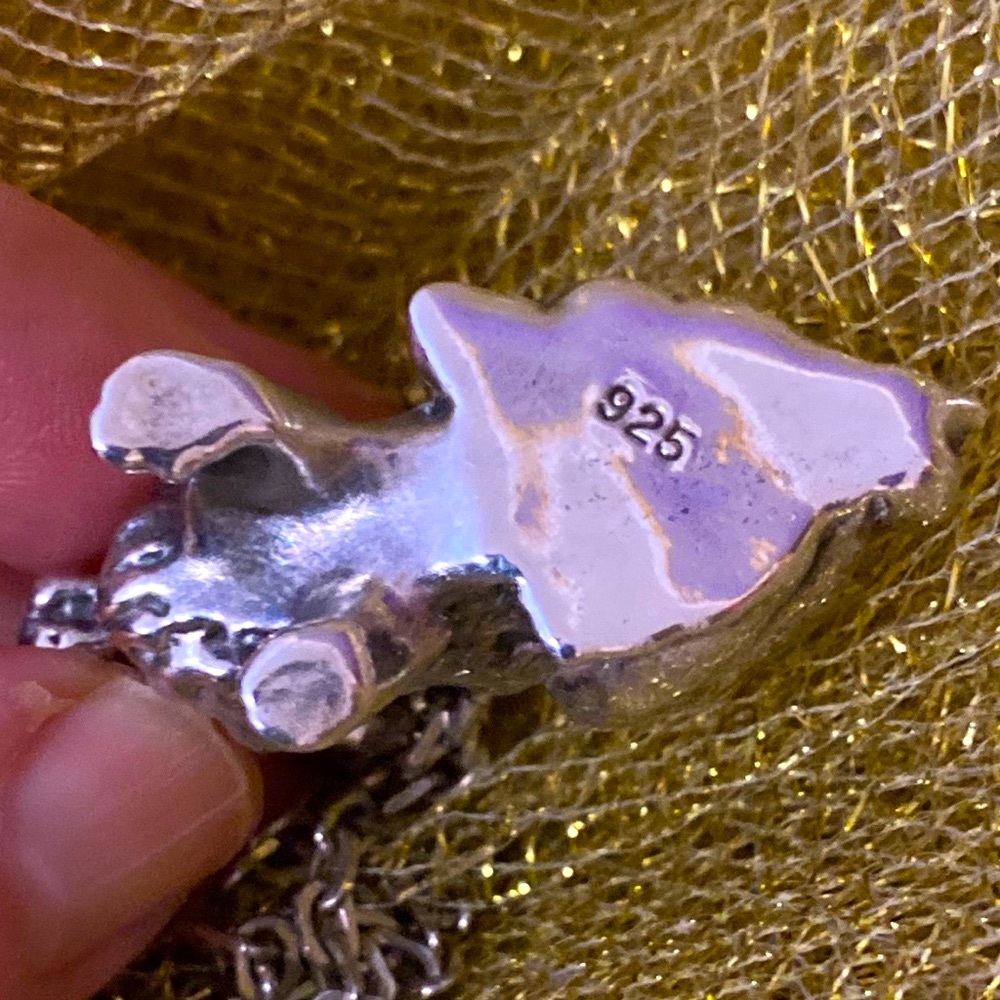 925 Solid Sterling Silver Easter Bunny Rabbit Pen… - image 4